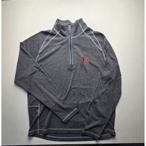 Tommy Bahama Mens Auburn Tigers Quarter Zip Pullover Gray L G